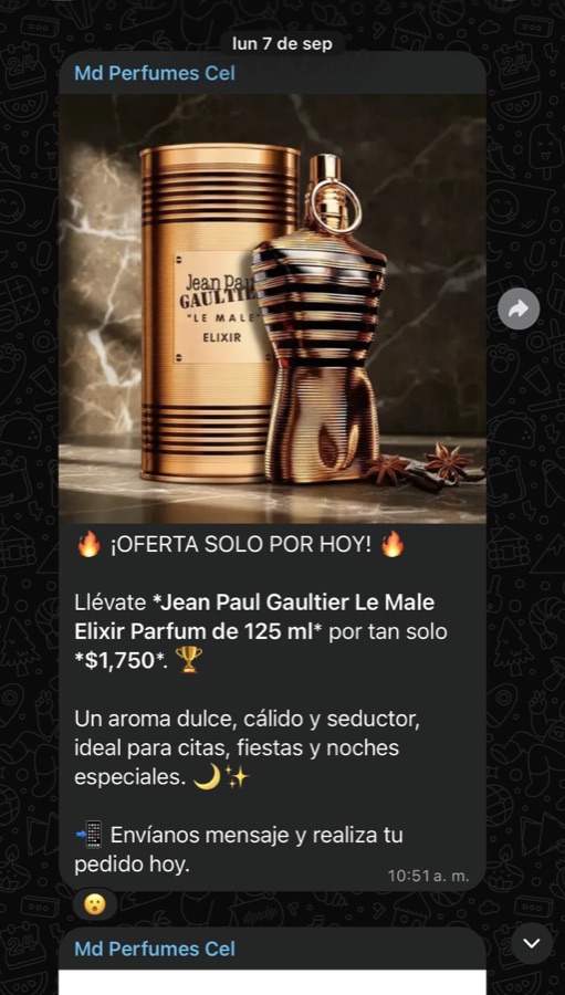 Captura real de una publicación del grupo de WhatsApp de MD Mayoreo